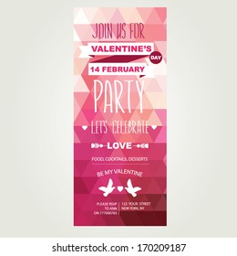 Invitation Valentine's Day.Typography.Vector illustration.