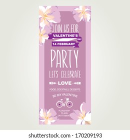 Invitation Valentine's Day.Typography.Vector illustration.