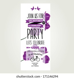 Invitation Valentine's Day.Typography.Vector illustration.