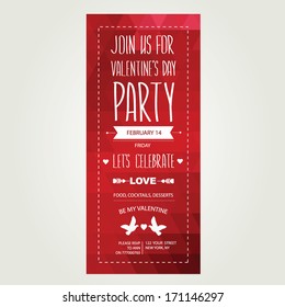 Invitation Valentine's Day.Typography.Vector illustration.