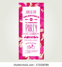 Invitation Valentine's Day.Typography.Vector illustration.