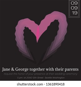 invitation vector card template wedding flyer banner fashion black and pink