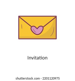 Invitation vector filled outline Icon Design illustration. Holiday Symbol on White background EPS 10 File