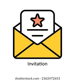 Invitation vector Filled outline Icon Design illustration. Event Management Symbol on White background EPS 10 File

