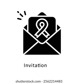 Invitation  Vector Gylph Icon. Eps File 10