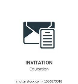 Invitation vector icon on white background. Flat vector invitation icon symbol sign from modern graduation and education collection for mobile concept and web apps design.