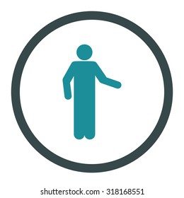 Invitation vector icon. This rounded flat symbol is drawn with soft blue colors on a white background.