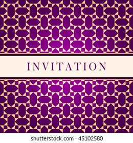 Invitation vector ornate red card