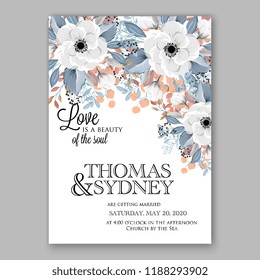  invitation vector Peony flower greenery digital background illustration template