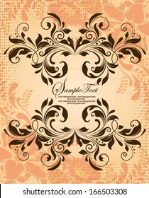 Invitation vintage card with floral ornament