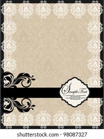 Invitation vintage card with floral ornament