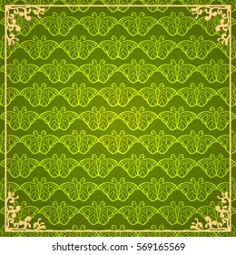 Invitation vintage card. Golden luxury frame with background. Template for design