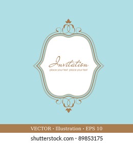 Invitation vintage card. Wedding or Valentine`s Day. Vector illustration