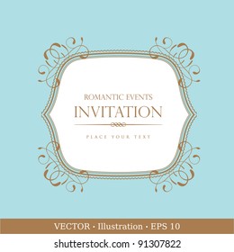 Invitation vintage card. Wedding or Valentine`s Day. Vector illustration