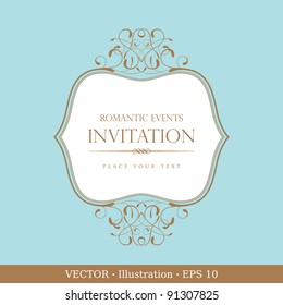 Invitation vintage card. Wedding or Valentine`s Day. Vector illustration