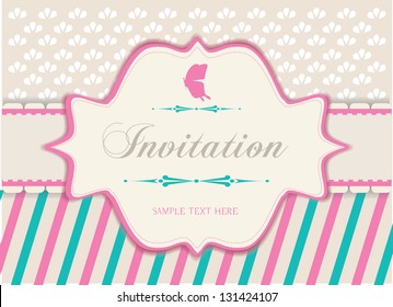 invitation, vintage frame, greeting card