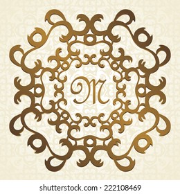 Invitation with vintage frame on seamless background  in pastel colors      