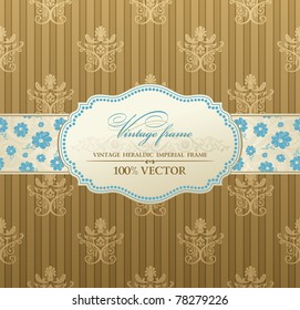 invitation vintage label vector frame pastel