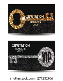 Invitation VIP card with textured key