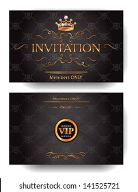 invitation VIP envelope with gold design elements and crown