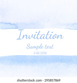  Invitation with watercolor background. Vector