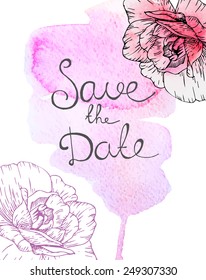 invitation with watercolor elements