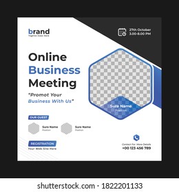 Invitation web banner to the business conference. web banner template design with vector.Social Media Banner and square Annual business conference Web Banner.