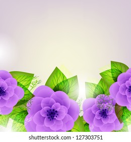 Invitation or wedding card with abstract floral background.