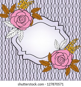 Invitation or wedding card with abstract floral background.