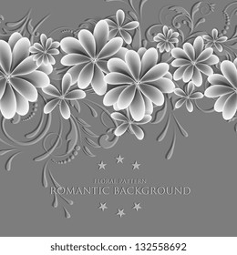 Invitation or wedding card with abstract floral background.