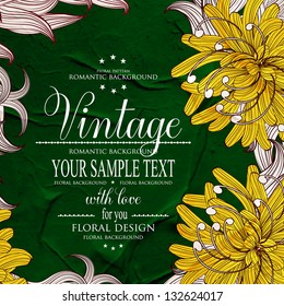 Invitation or wedding card with abstract floral background.