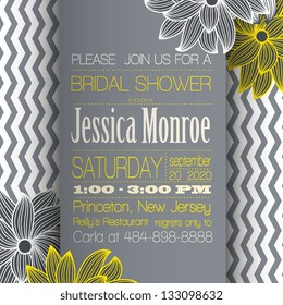 Invitation or wedding card with abstract floral background.