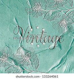 Invitation or wedding card with abstract floral background.