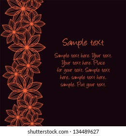 Invitation or wedding card with abstract floral background
