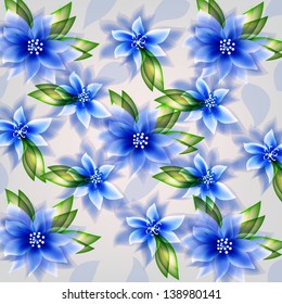 Invitation or wedding card with abstract floral background.