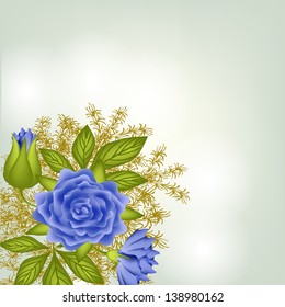 Invitation or wedding card with abstract floral background.