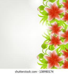 Invitation or wedding card with abstract floral background.