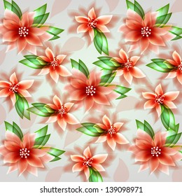 Invitation or wedding card with abstract floral background.