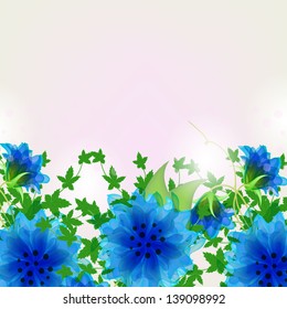 Invitation or wedding card with abstract floral background.