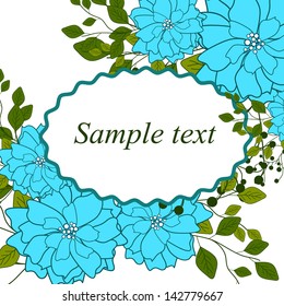  Invitation or wedding card with abstract floral background.