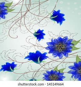  Invitation or wedding card with abstract floral background Invitation or wedding card with abstract floral background
