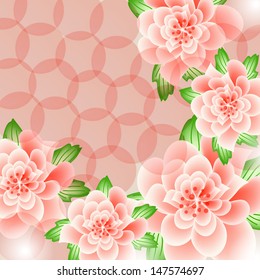 Invitation or wedding card with abstract floral background.