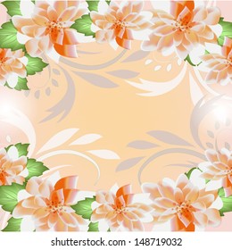 Invitation or wedding card with abstract floral background.