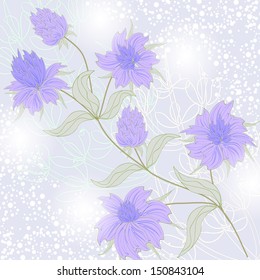  Invitation or wedding card with abstract floral background.