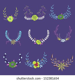 Invitation or wedding card with abstract floral background.