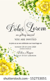 Invitation or wedding card with abstract floral background.