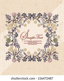 Invitation or wedding card with abstract floral background