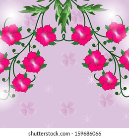  Invitation or wedding card with abstract floral background.