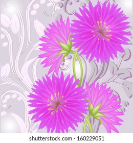 Invitation or wedding card with abstract floral background.