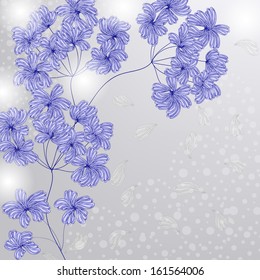 Invitation or wedding card with abstract floral background.